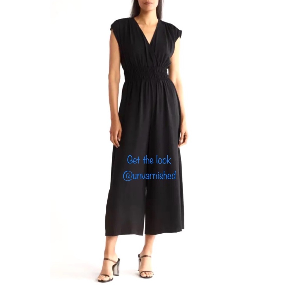 Nicole Miller Gathered Waist Linen Jumpsuit
